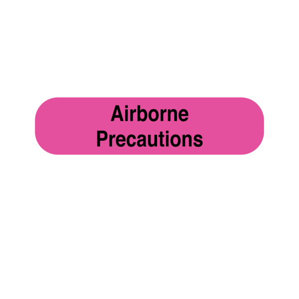 Nevs Precaution Labels -Airborne Precaution 5/16" x 1-1/4" Flr Pink w/Black N-15900